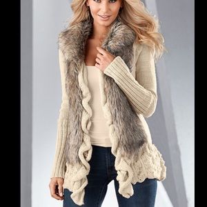 Faux fur sweater